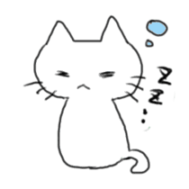 White cat and little cat sticker #9912168