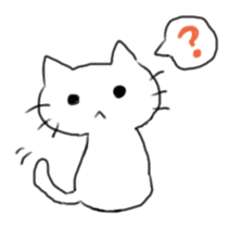 White cat and little cat sticker #9912169