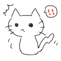 White cat and little cat sticker #9912170