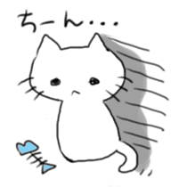 White cat and little cat sticker #9912171