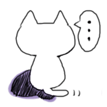 White cat and little cat sticker #9912172