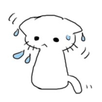 White cat and little cat sticker #9912174