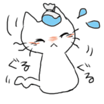 White cat and little cat sticker #9912175