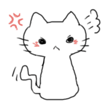 White cat and little cat sticker #9912176