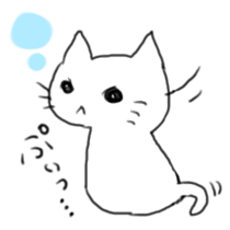 White cat and little cat sticker #9912177