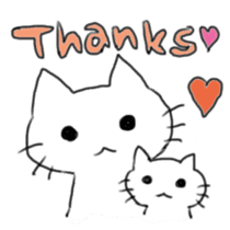White cat and little cat sticker #9912197