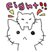 White cat and little cat sticker #9912198