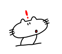 The cat which mouth is bented. 2 sticker #9912242