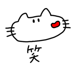 The cat which mouth is bented. 2 sticker #9912246