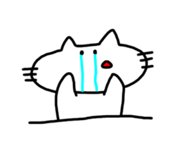 The cat which mouth is bented. 2 sticker #9912247