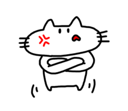 The cat which mouth is bented. 2 sticker #9912248