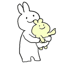 Child raising Rabbit. sticker #9914884