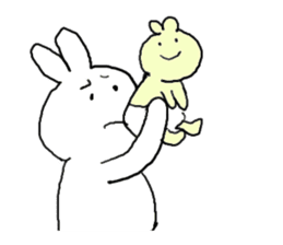 Child raising Rabbit. sticker #9914885