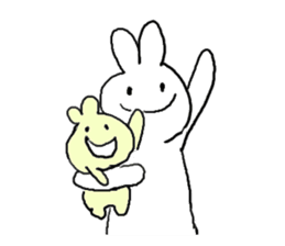 Child raising Rabbit. sticker #9914886