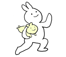 Child raising Rabbit. sticker #9914887