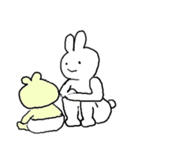 Child raising Rabbit. sticker #9914890