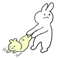 Child raising Rabbit. sticker #9914895