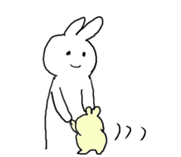Child raising Rabbit. sticker #9914896