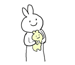 Child raising Rabbit. sticker #9914905