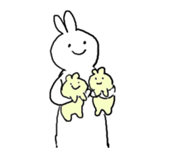 Child raising Rabbit. sticker #9914906