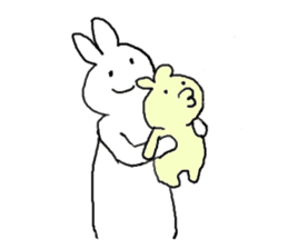 Child raising Rabbit. sticker #9914911