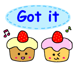 Pretty dessert sticker of English sticker #9915380