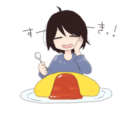 Girl and food sticker #9919793