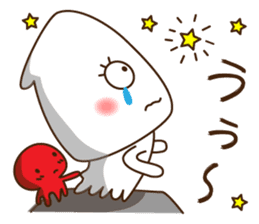 Good friend Sticker of squid and octopus sticker #9921767