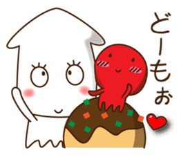 Good friend Sticker of squid and octopus sticker #9921787