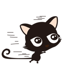 Black cat "Mew" 2 sticker #9926700
