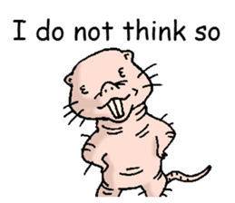 naked mole rat english01 sticker #9932433