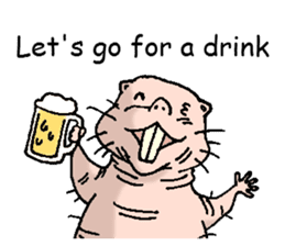 naked mole rat english01 sticker #9932436