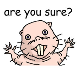 naked mole rat english01 sticker #9932443