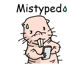 naked mole rat english01 sticker #9932446