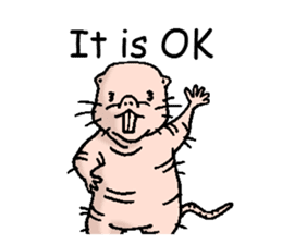 naked mole rat english01 sticker #9932454