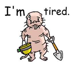 naked mole rat english01 sticker #9932460