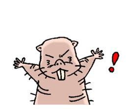 naked mole rat english01 sticker #9932466