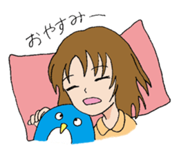 A girl who loves this penguin. sticker #9932851