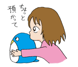 A girl who loves this penguin. sticker #9932852