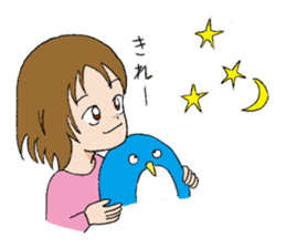 A girl who loves this penguin. sticker #9932866