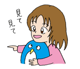 A girl who loves this penguin. sticker #9932867