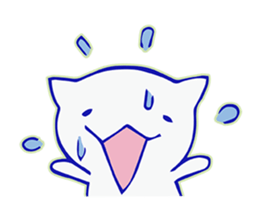 Kawaii White kitten sticker #9934477