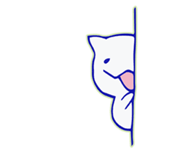 Kawaii White kitten sticker #9934509