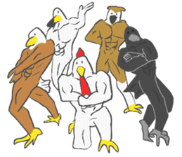 Muscled birds sticker #9935270