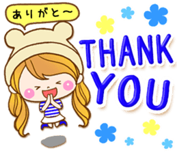 The pretty healing girl with bear hat.2 sticker #9935676