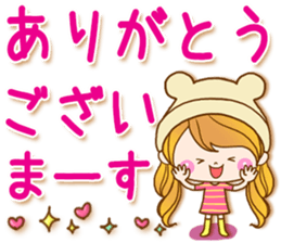 The pretty healing girl with bear hat.2 sticker #9935677