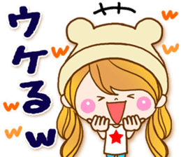 The pretty healing girl with bear hat.2 sticker #9935680