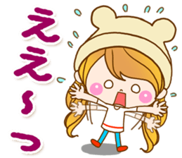 The pretty healing girl with bear hat.2 sticker #9935682