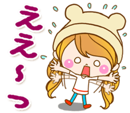 The pretty healing girl with bear hat.2 sticker #9935682