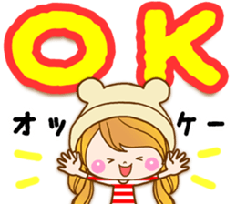 The pretty healing girl with bear hat.2 sticker #9935684